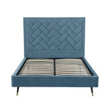 Crosby Queen-Size Bed in Blue by Manhattan Comfort at Eve Furniture