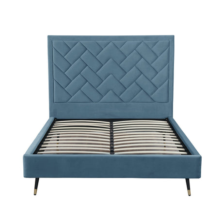 Crosby Queen-Size Bed in Blue by Manhattan Comfort at Eve Furniture