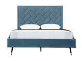Crosby Queen-Size Bed in Blue by Manhattan Comfort at Eve Furniture
