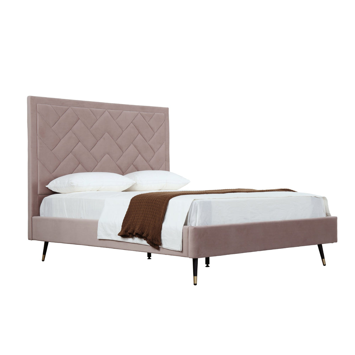 Crosby Queen-Size Bed in Blush by Manhattan Comfort at Eve Furniture