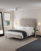 Crosby Queen-Size Bed in Greige by Manhattan Comfort at Eve Furniture