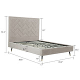Crosby Queen-Size Bed in Greige by Manhattan Comfort at Eve Furniture