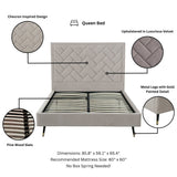 Crosby Queen-Size Bed in Greige by Manhattan Comfort at Eve Furniture