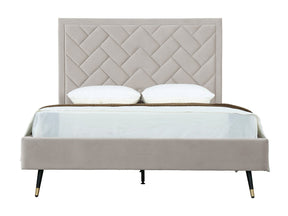 Crosby Queen-Size Bed in Greige by Manhattan Comfort at Eve Furniture