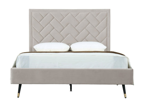 Crosby Queen-Size Bed in Greige by Manhattan Comfort at Eve Furniture