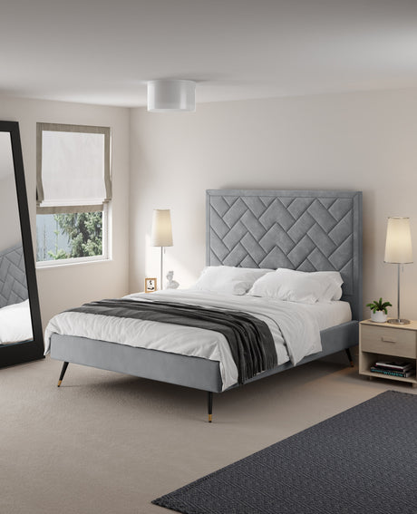Crosby Queen-Size Bed in Grey by Manhattan Comfort at Eve Furniture