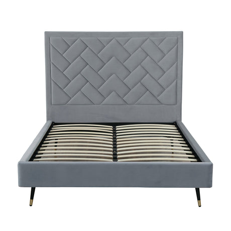 Crosby Queen-Size Bed in Grey by Manhattan Comfort at Eve Furniture