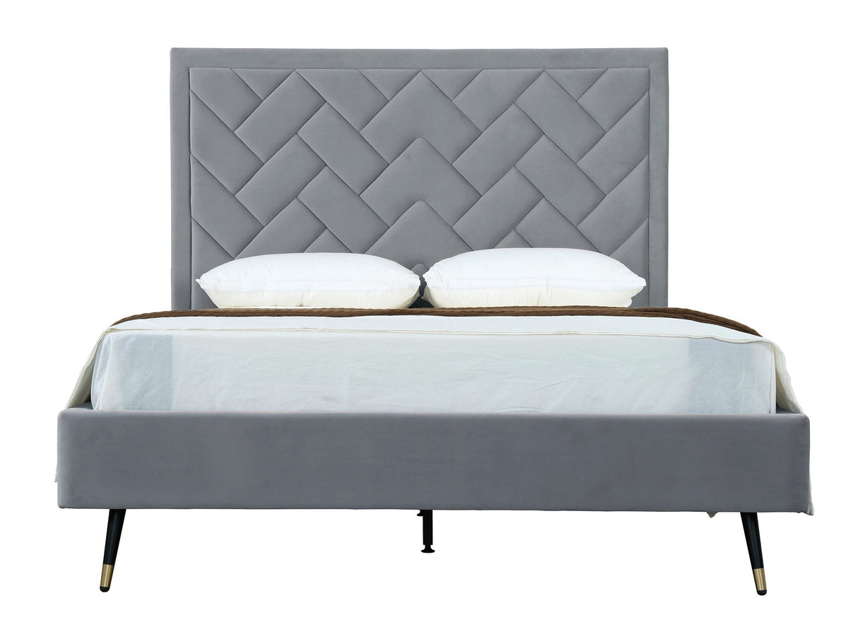 Crosby Queen-Size Bed in Grey by Manhattan Comfort at Eve Furniture