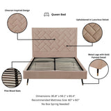 Crosby Queen-Size Bed in Nude by Manhattan Comfort at Eve Furniture