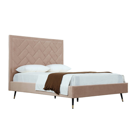 Crosby Queen-Size Bed in Nude by Manhattan Comfort at Eve Furniture