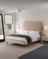 Crosby Queen-Size Bed in Nude by Manhattan Comfort at Eve Furniture