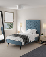 Crosby Twin-Size Bed in Blue by Manhattan Comfort at Eve Furniture
