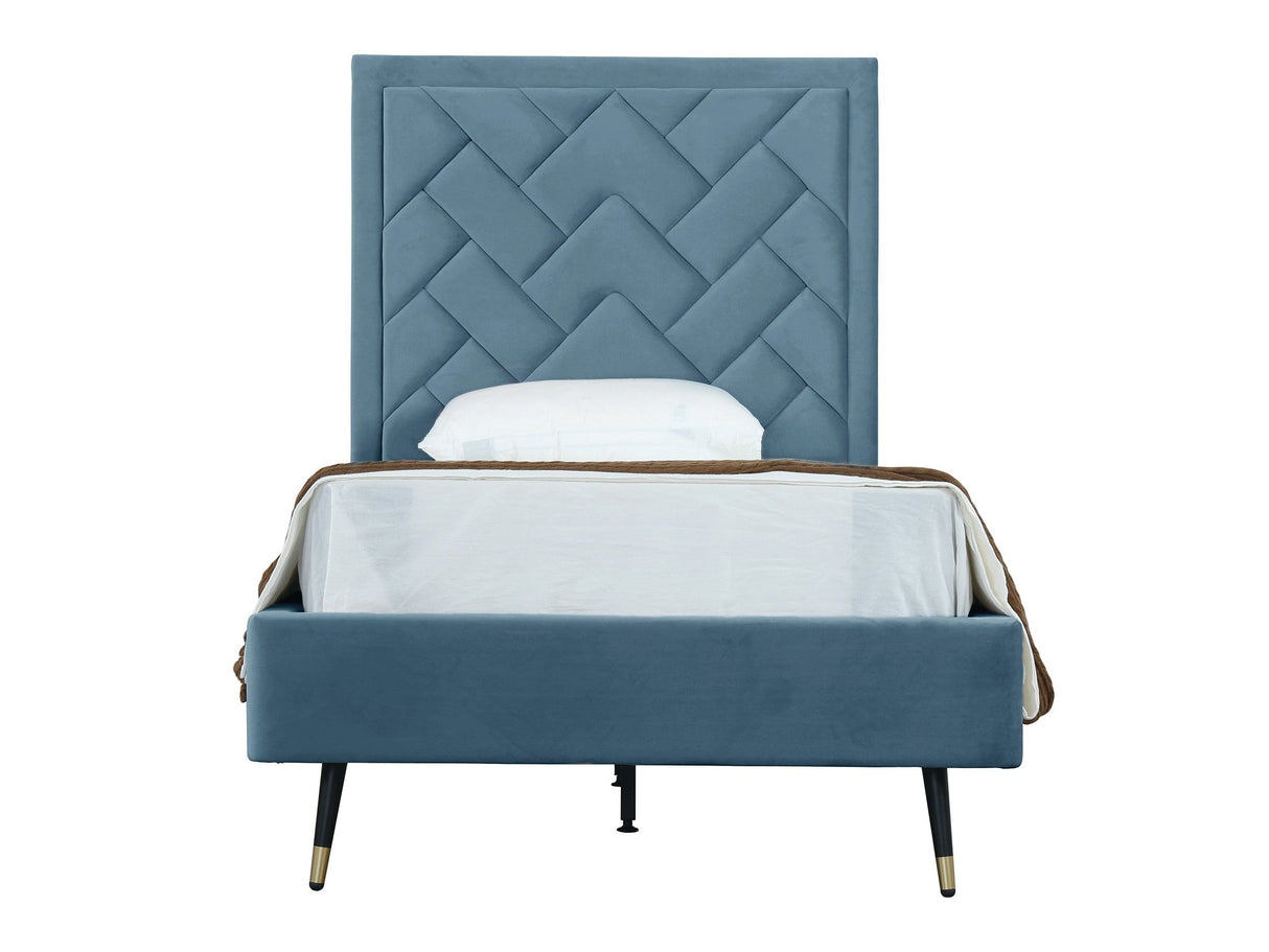 Crosby Twin-Size Bed in Blue by Manhattan Comfort at Eve Furniture