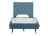 Crosby Twin-Size Bed in Blue by Manhattan Comfort at Eve Furniture