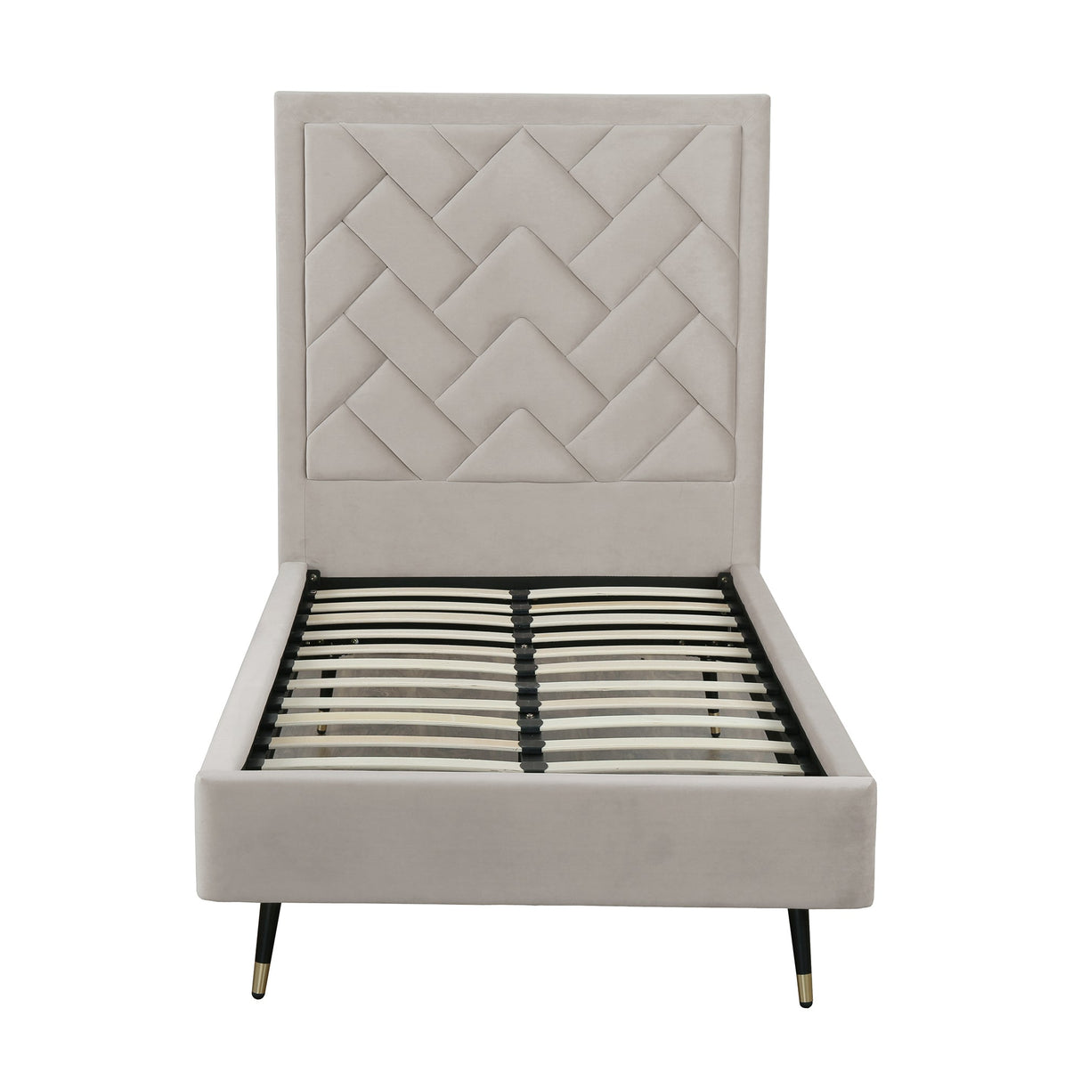 Crosby Twin-Size Bed in Greige by Manhattan Comfort at Eve Furniture