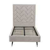 Crosby Twin-Size Bed in Greige by Manhattan Comfort at Eve Furniture