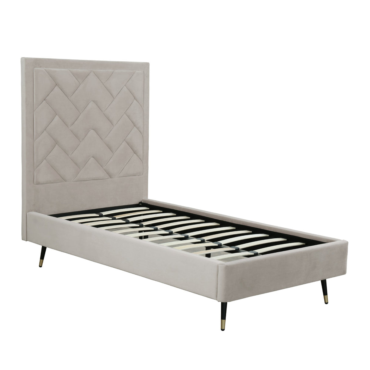 Crosby Twin-Size Bed in Greige by Manhattan Comfort at Eve Furniture