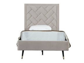 Crosby Twin-Size Bed in Greige by Manhattan Comfort at Eve Furniture