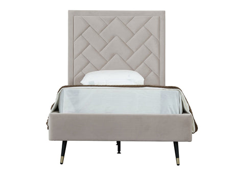 Crosby Twin-Size Bed in Greige by Manhattan Comfort at Eve Furniture