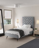 Crosby Twin-Size Bed in Grey by Manhattan Comfort at Eve Furniture