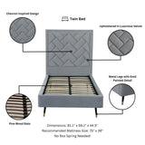 Crosby Twin-Size Bed in Grey by Manhattan Comfort at Eve Furniture
