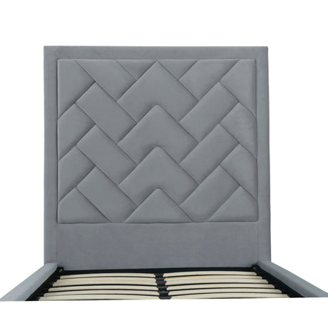 Crosby Twin-Size Bed in Grey by Manhattan Comfort at Eve Furniture