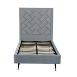 Crosby Twin-Size Bed in Grey by Manhattan Comfort at Eve Furniture