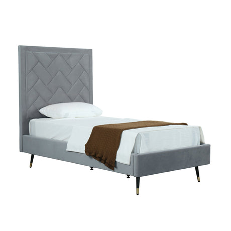 Crosby Twin-Size Bed in Grey by Manhattan Comfort at Eve Furniture