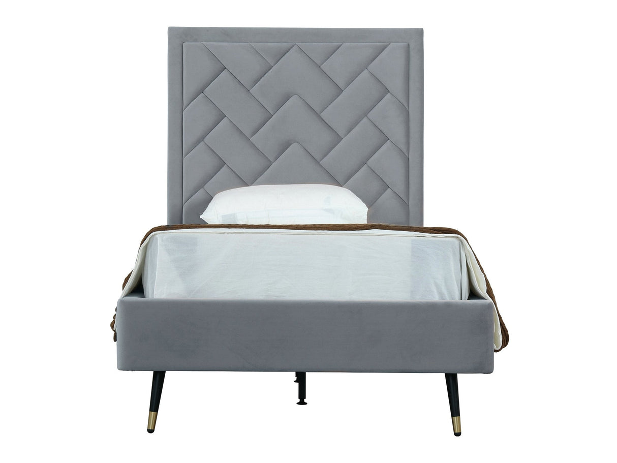 Crosby Twin-Size Bed in Grey by Manhattan Comfort at Eve Furniture