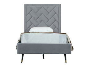 Crosby Twin-Size Bed in Grey by Manhattan Comfort at Eve Furniture