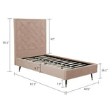 Crosby Twin-Size Bed in Nude by Manhattan Comfort at Eve Furniture