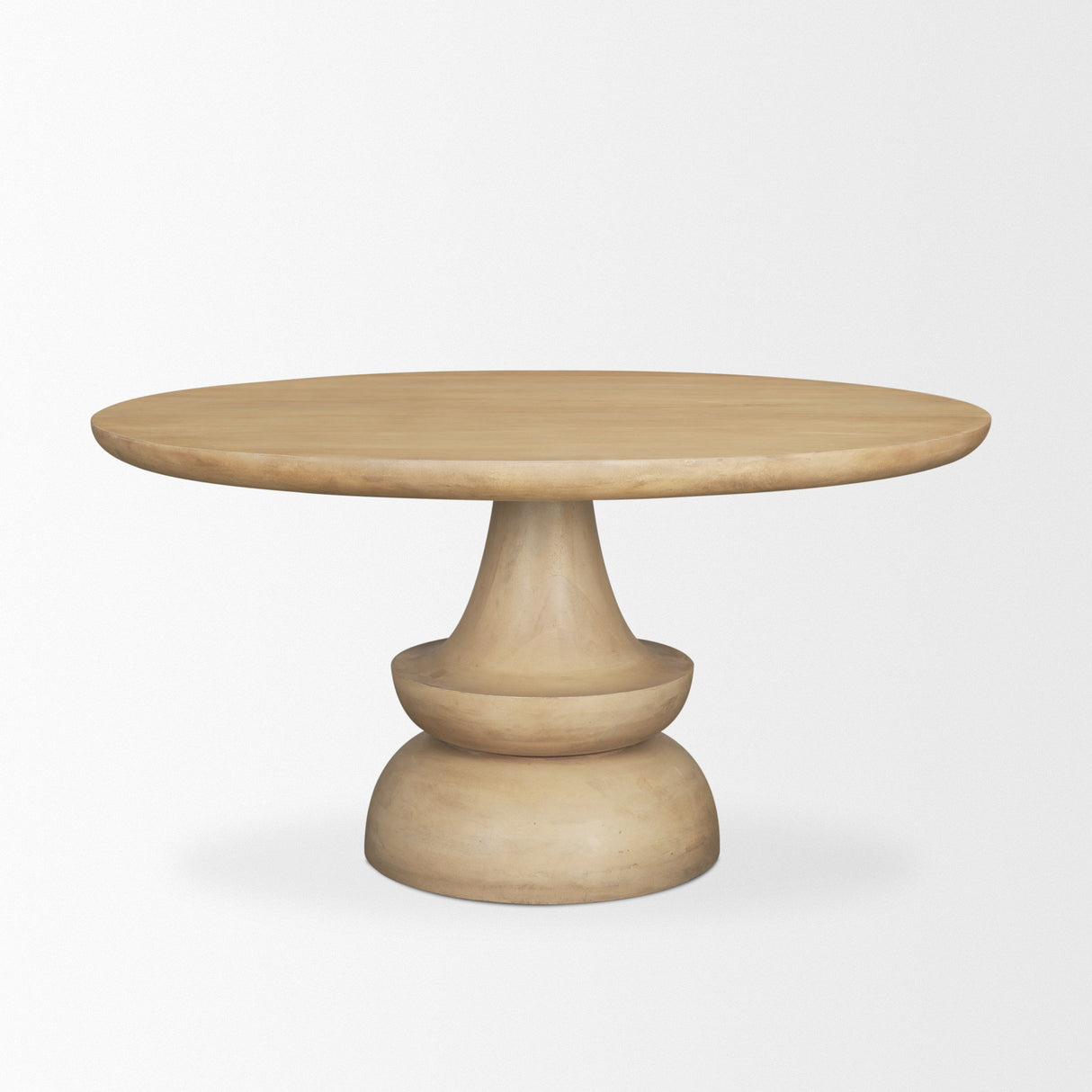 Crossman Round Blonde Solid Wood & Base Dining Table by Mercana at Eve Furniture