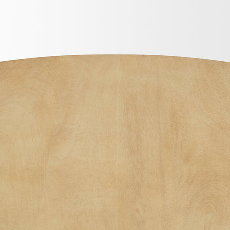 Crossman Round Blonde Solid Wood & Base Dining Table by Mercana at Eve Furniture