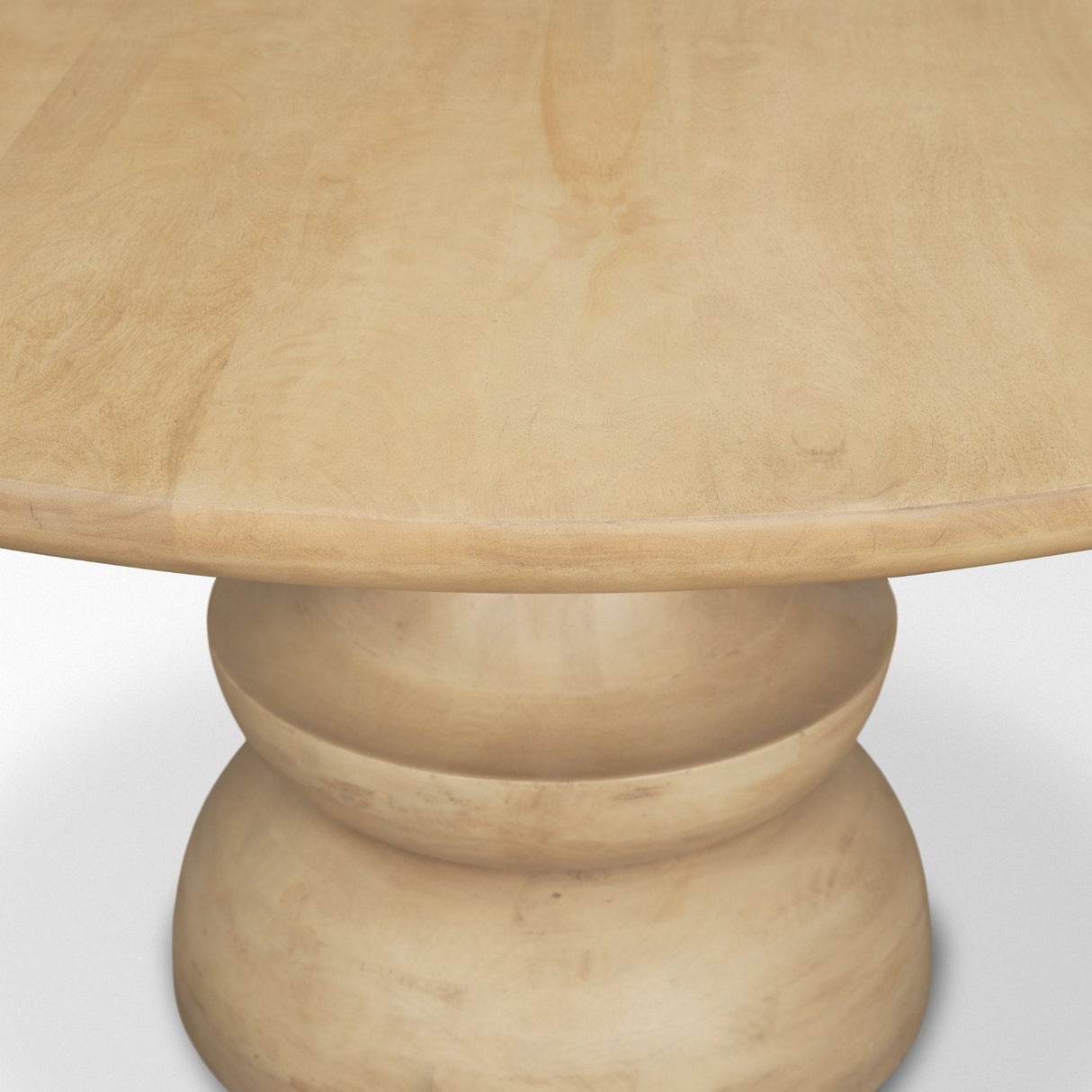 Crossman Round Blonde Solid Wood & Base Dining Table by Mercana at Eve Furniture