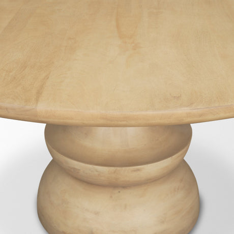 Crossman Round Blonde Solid Wood & Base Dining Table by Mercana at Eve Furniture