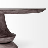 Crossman Round Dark Brown/Gray Solid Wood Table Top & Base Dining Table by Mercana at Eve Furniture