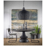 Crossman Round Dark Brown/Gray Solid Wood Table Top & Base Dining Table by Mercana at Eve Furniture