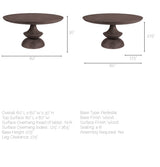 Crossman Round Dark Brown/Gray Solid Wood Table Top & Base Dining Table by Mercana at Eve Furniture