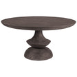 Crossman Round Dark Brown/Gray Solid Wood Table Top & Base Dining Table by Mercana at Eve Furniture