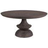 Crossman Round Dark Brown/Gray Solid Wood Table Top & Base Dining Table by Mercana at Eve Furniture