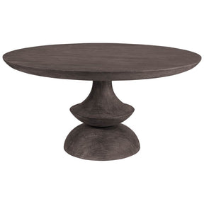 Crossman Round Dark Brown/Gray Solid Wood Table Top & Base Dining Table by Mercana at Eve Furniture