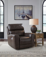 Crossplex Dark Brown Power Reclining Sofa and Power Recliner by Ashley at Eve Furniture