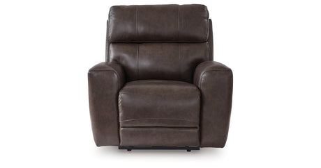 Crossplex Dark Brown Power Reclining Sofa and Power Recliner by Ashley at Eve Furniture
