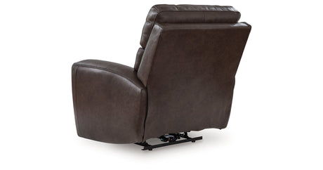 Crossplex Dark Brown Power Reclining Sofa and Power Recliner by Ashley at Eve Furniture
