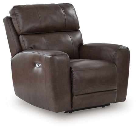 Crossplex Smoke Power Recliner by Ashley at Eve Furniture