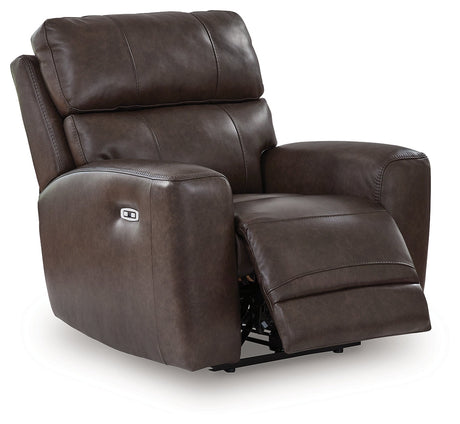 Crossplex Smoke Power Recliner by Ashley at Eve Furniture