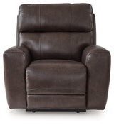 Crossplex Smoke Power Recliner by Ashley at Eve Furniture