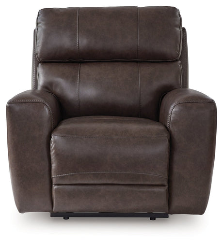 Crossplex Smoke Power Recliner by Ashley at Eve Furniture