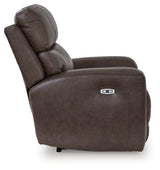 Crossplex Smoke Power Recliner by Ashley at Eve Furniture