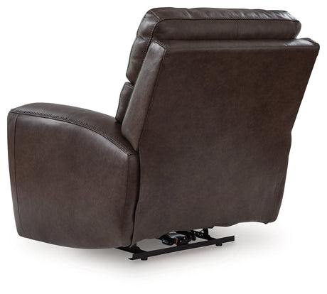 Crossplex Smoke Power Recliner by Ashley at Eve Furniture